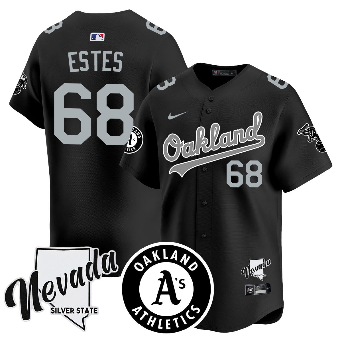 Athletics Black Silver 2024 Jersey - All Stitched