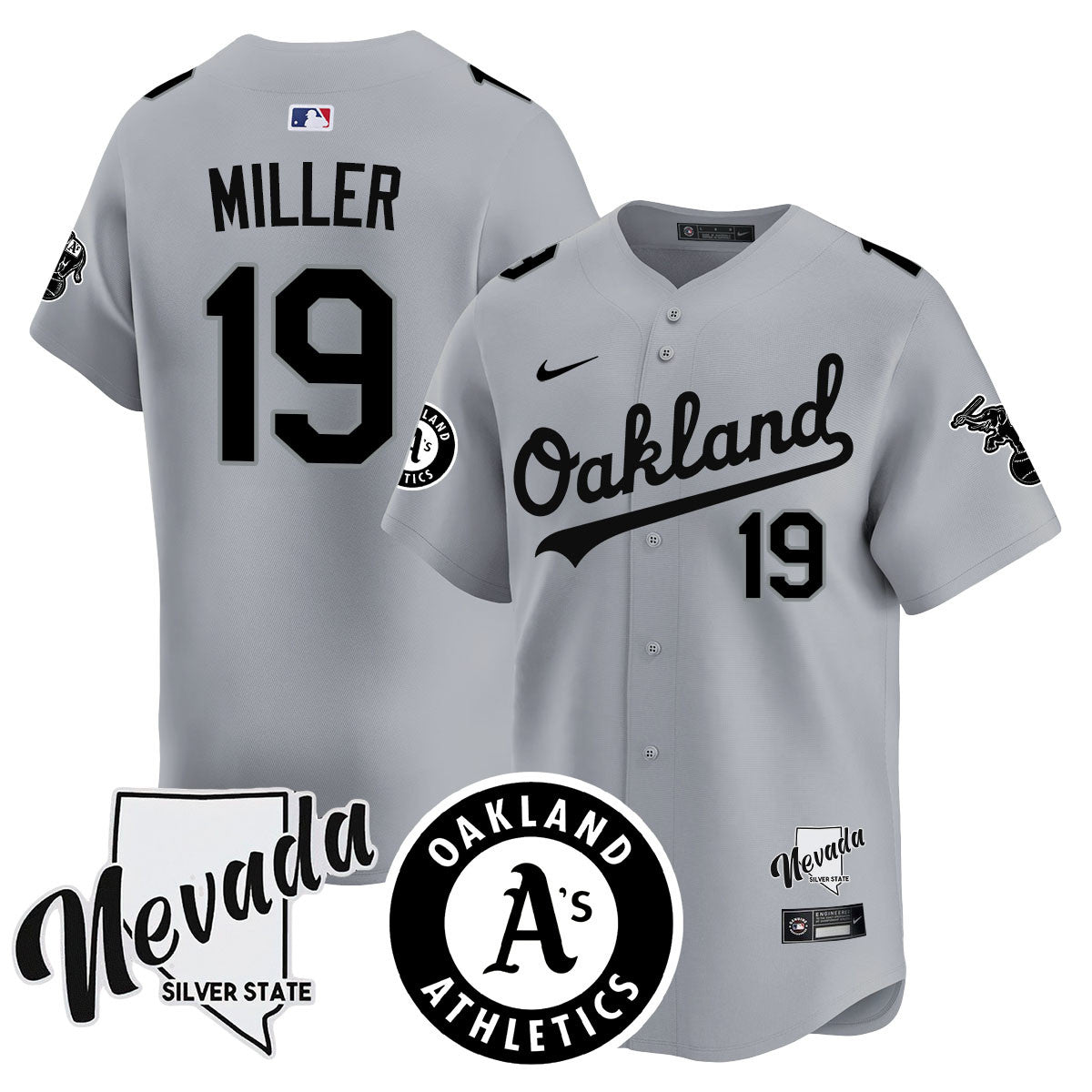 Athletics Black Silver 2024 Jersey - All Stitched