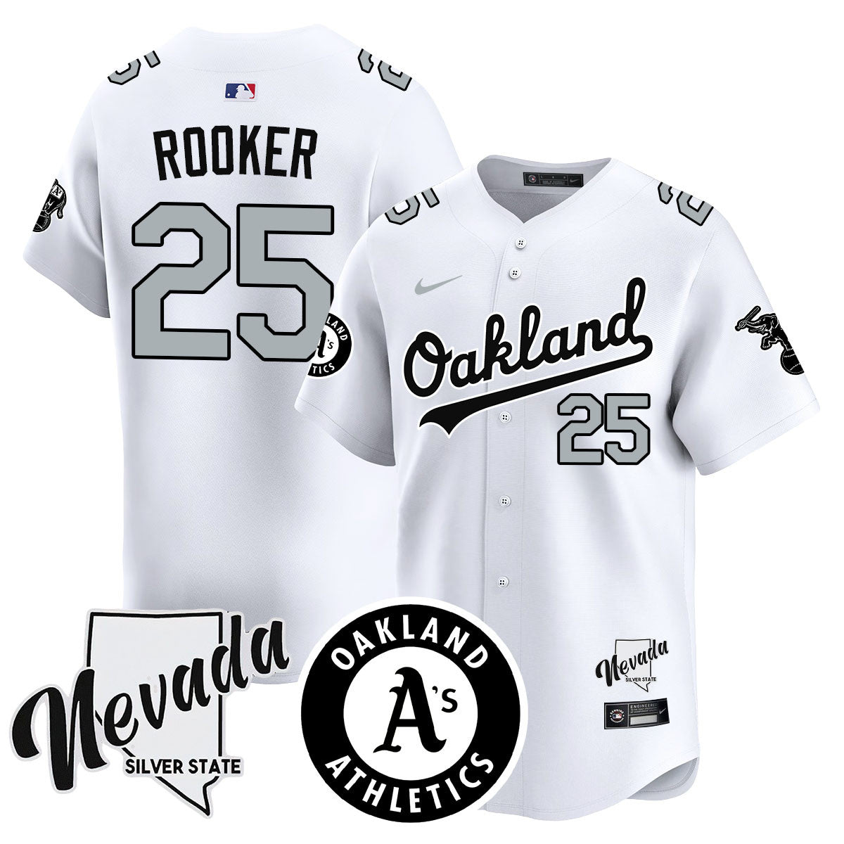 Athletics Black Silver 2024 Jersey - All Stitched