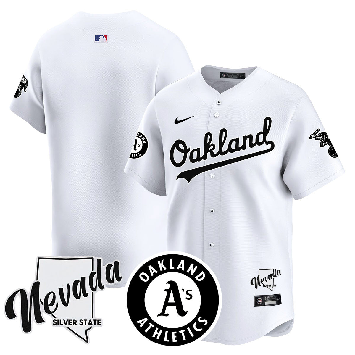 Athletics Black Silver 2024 Jersey - All Stitched