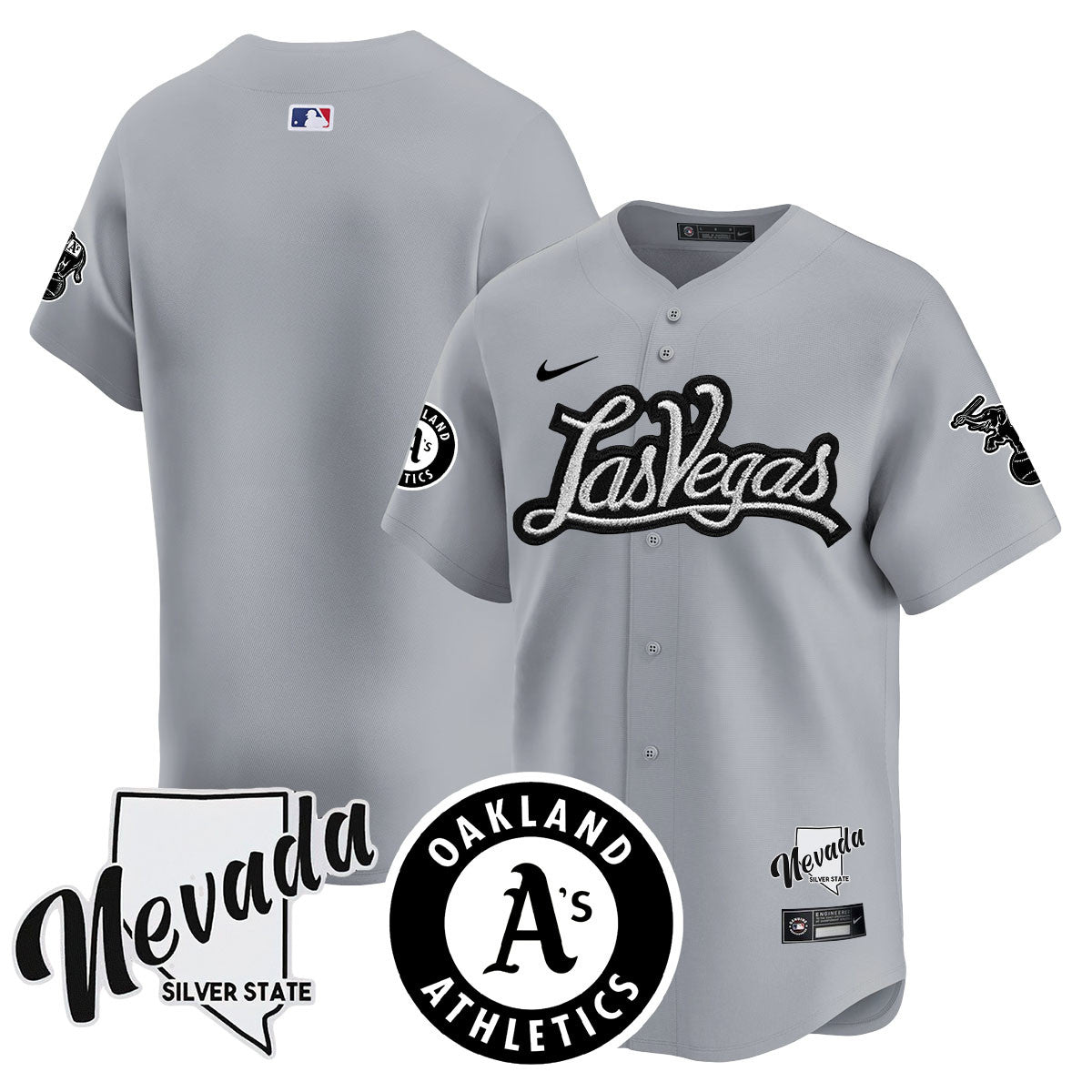 Athletics Black Silver 2024 Jersey N1 - All Stitched