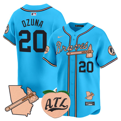 Atlanta Braves Peach Vapor Premier Limited Jersey - All Stitched