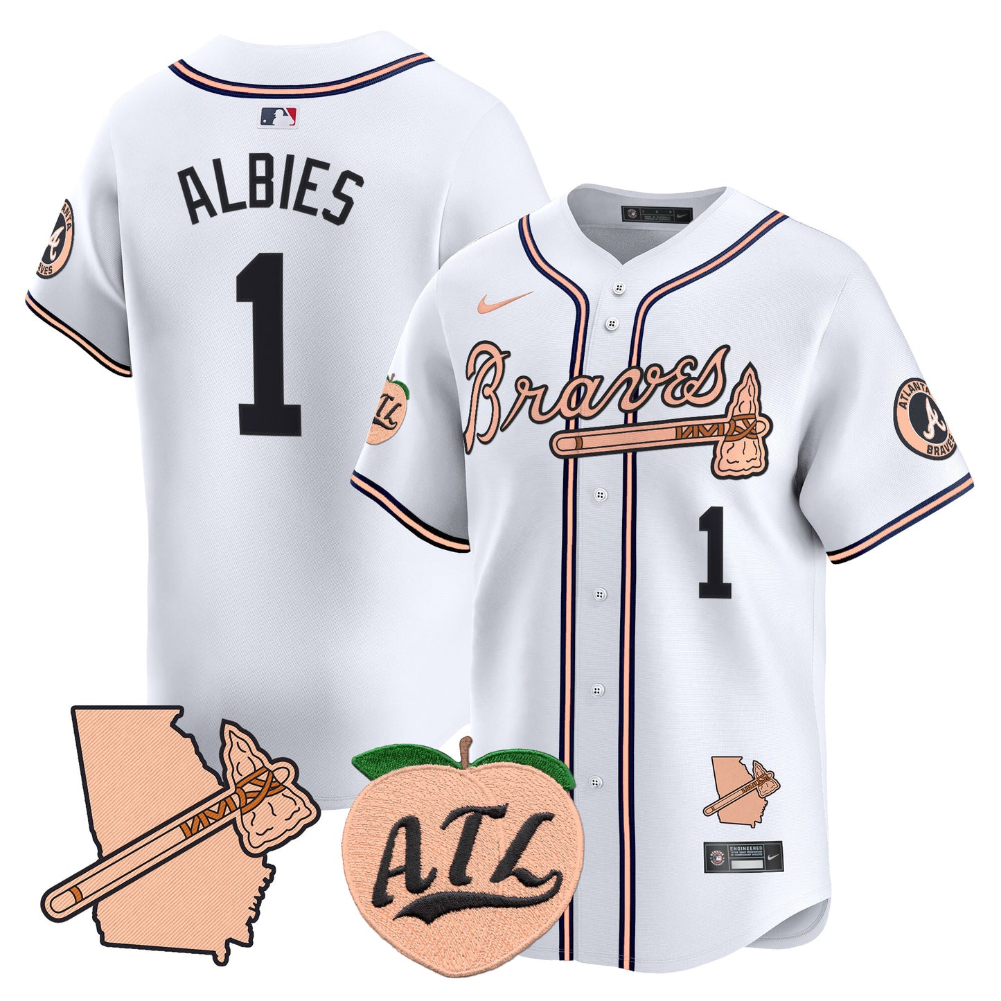 Atlanta Braves Peach Vapor Premier Limited Jersey - All Stitched