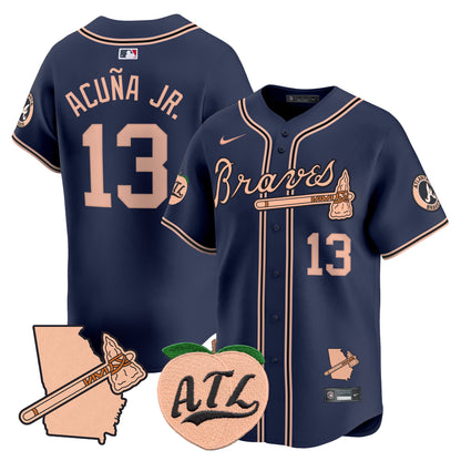 Atlanta Braves Peach Vapor Premier Limited Jersey - All Stitched