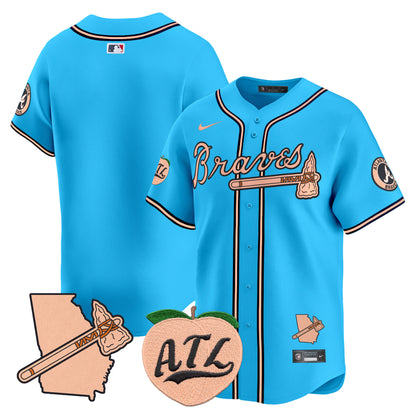 Atlanta Braves Peach Vapor Premier Limited Jersey - All Stitched