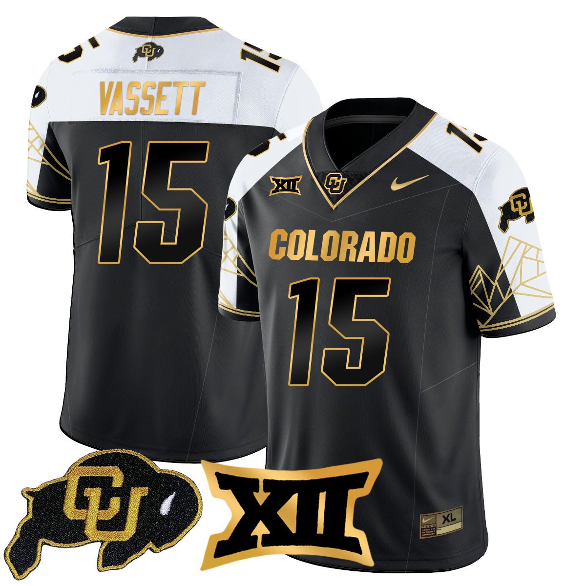 Colorado Buffaloes 2024 Vapor Limited Gold Jersey N3 - All Stitched