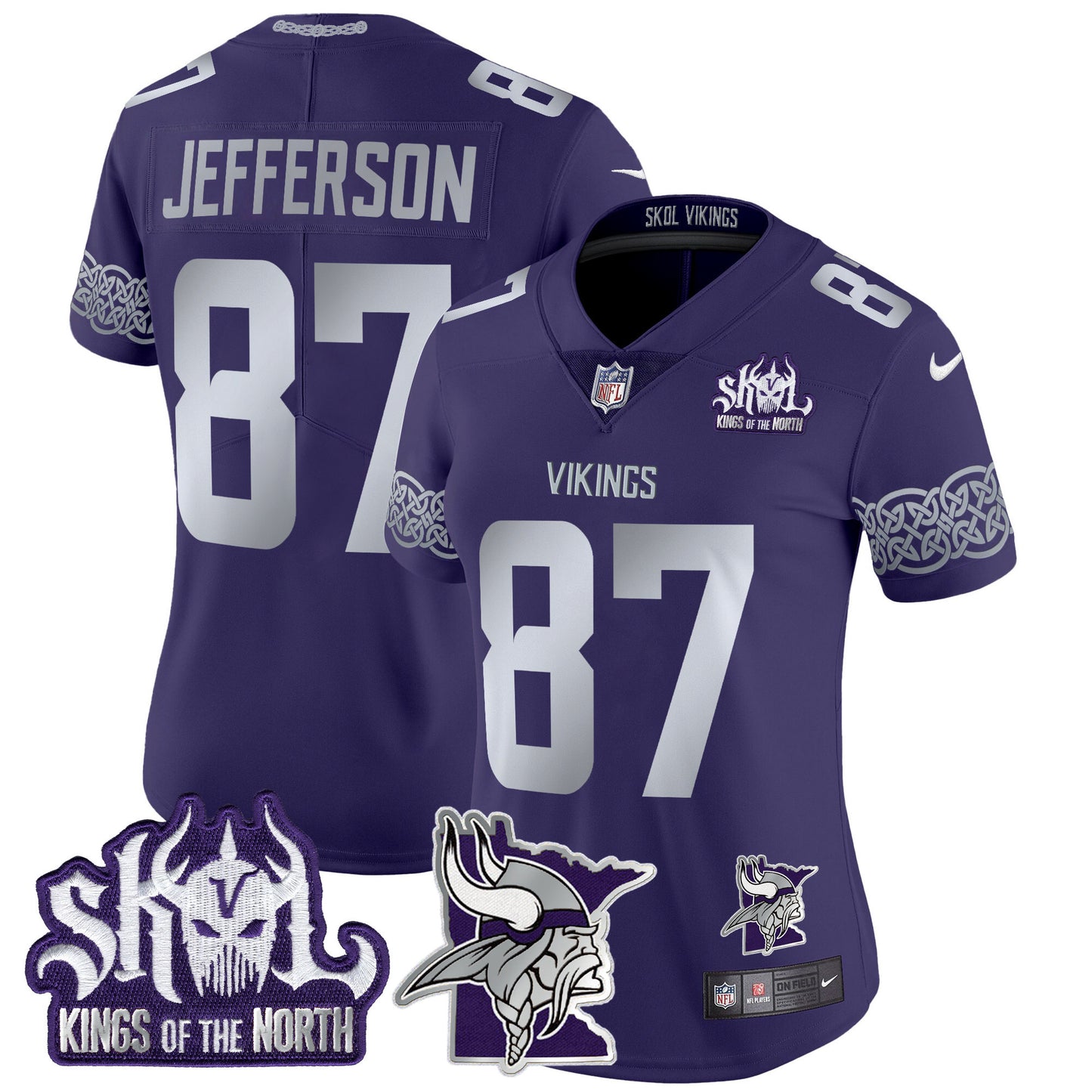 Women's Minnesota Vikings 2024 Winter Warrior Skol Patch Vapor Limited Jersey V2 - All Stitched