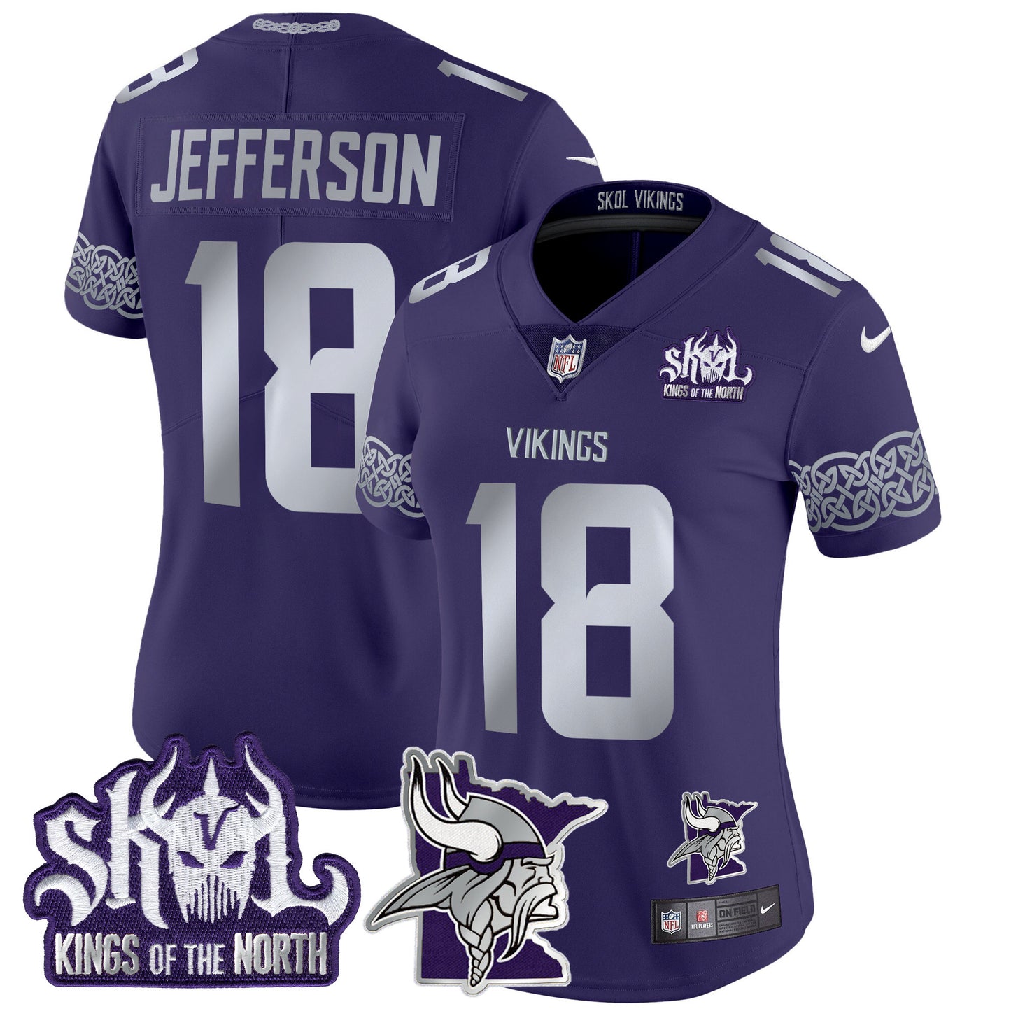 Women's Minnesota Vikings 2024 Winter Warrior Skol Patch Vapor Limited Jersey V2 - All Stitched