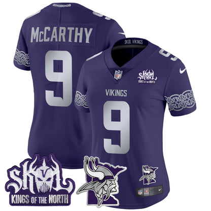 Women's Minnesota Vikings 2024 Winter Warrior Skol Patch Vapor Limited Jersey V2 - All Stitched