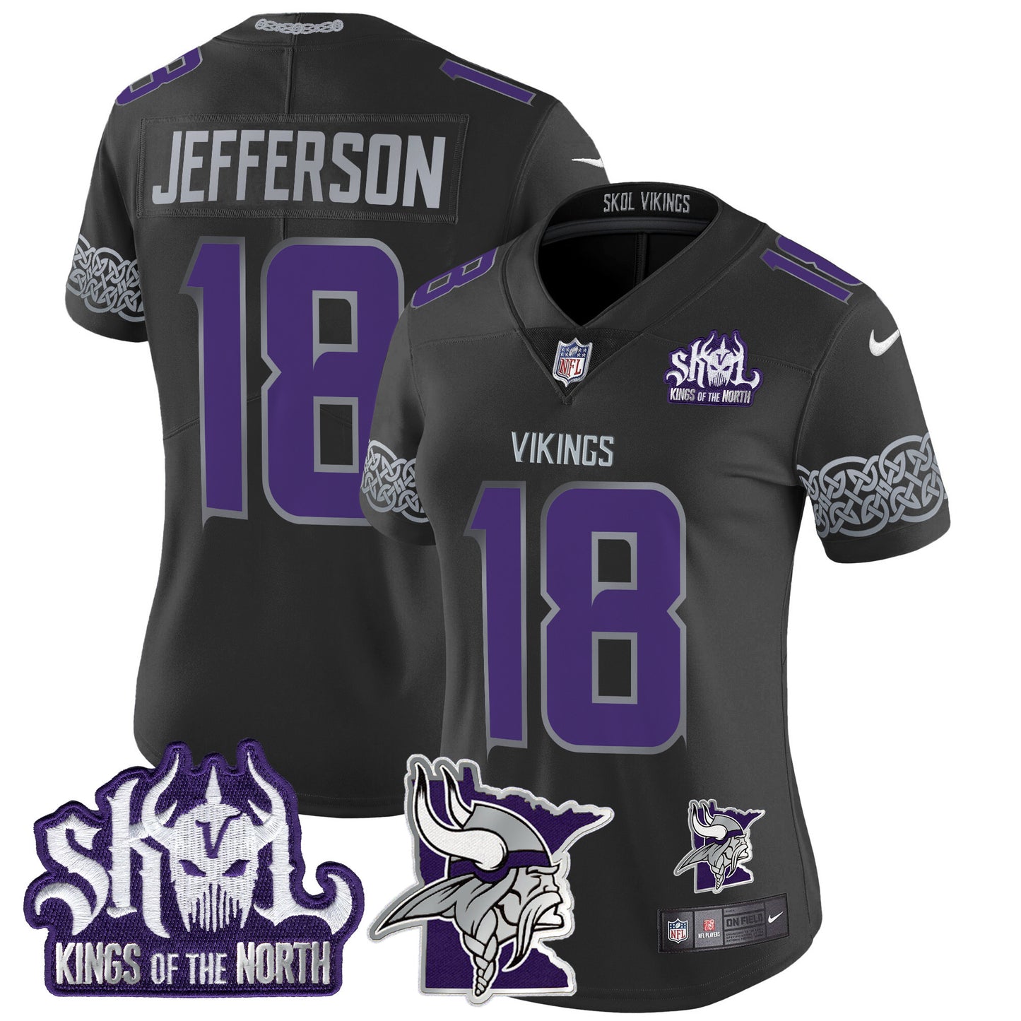 Women's Minnesota Vikings 2024 Winter Warrior Skol Patch Vapor Limited Jersey V2 - All Stitched