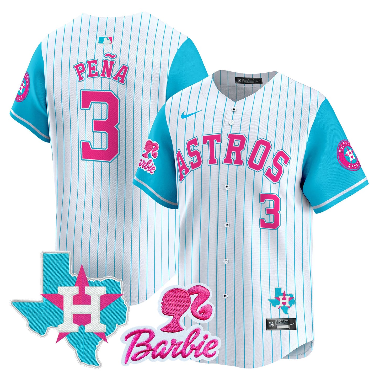Astros Barbie Patch Vapor Premier Limited Jersey - All Stitched