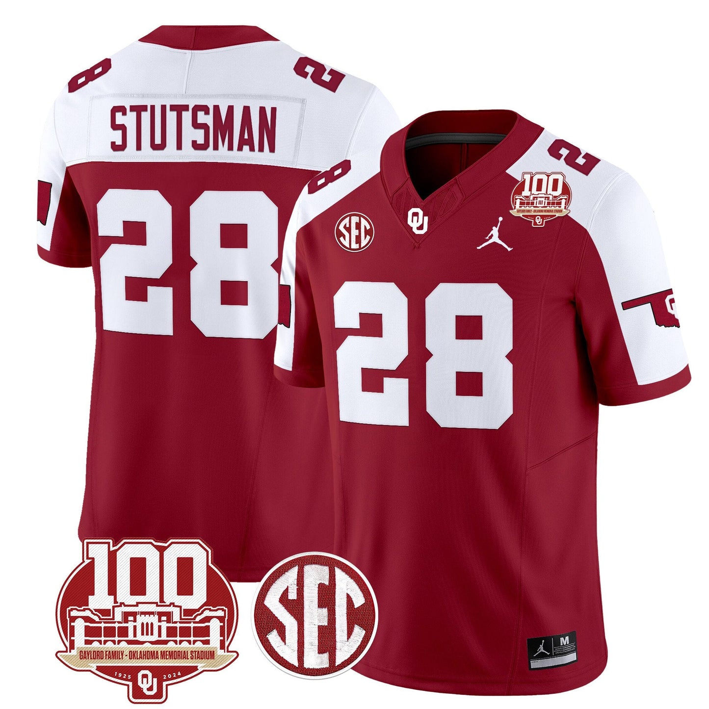Oklahoma Sooners 100th Anniversary Patch Vapor Limited Jersey - All Stitched