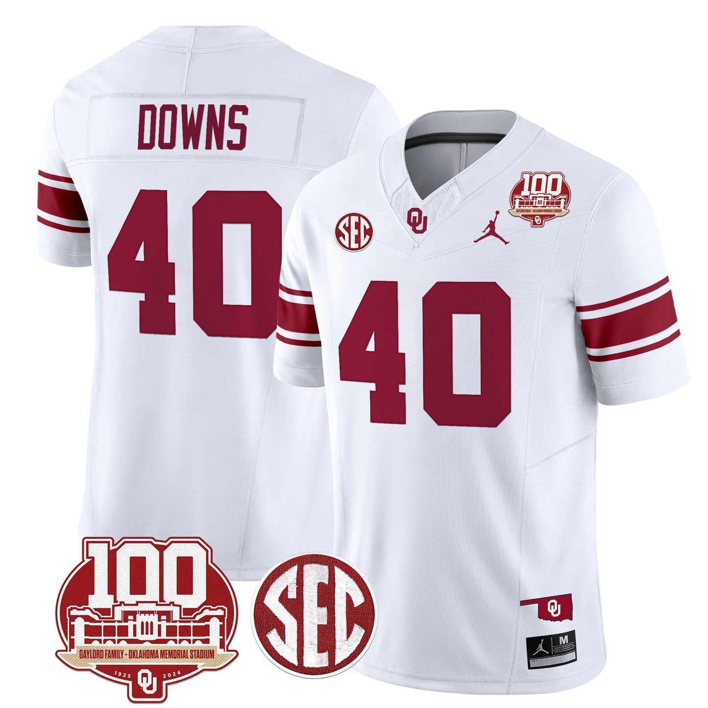 Oklahoma Sooners 100th Anniversary Patch Vapor Limited Jersey - All Stitched