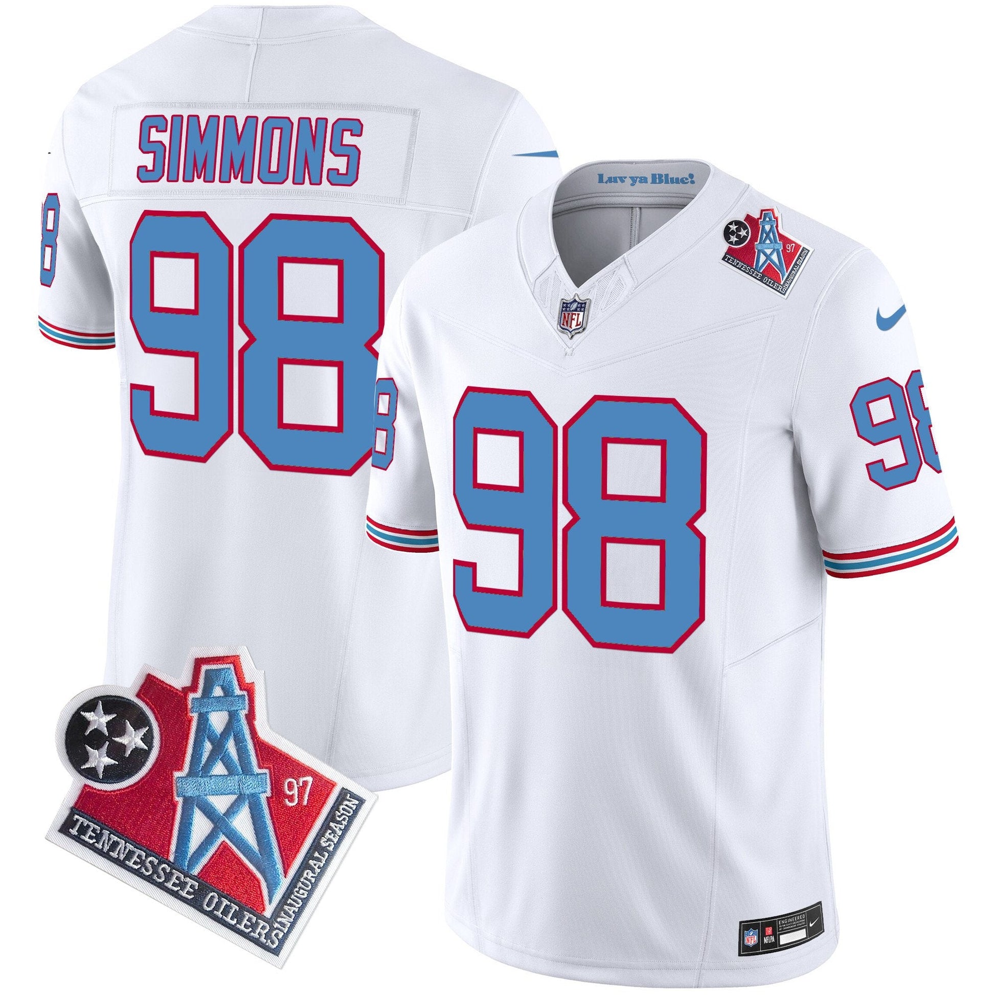 Men's Titans 1997 Throwback Vapor Limited Jersey - All Stitched