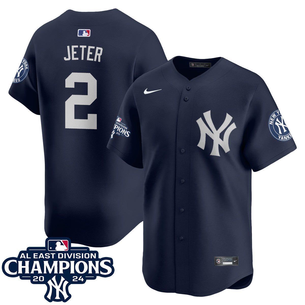 Yankees 2024 AL East Champions Jersey - All Stitched 409VTHNJS032