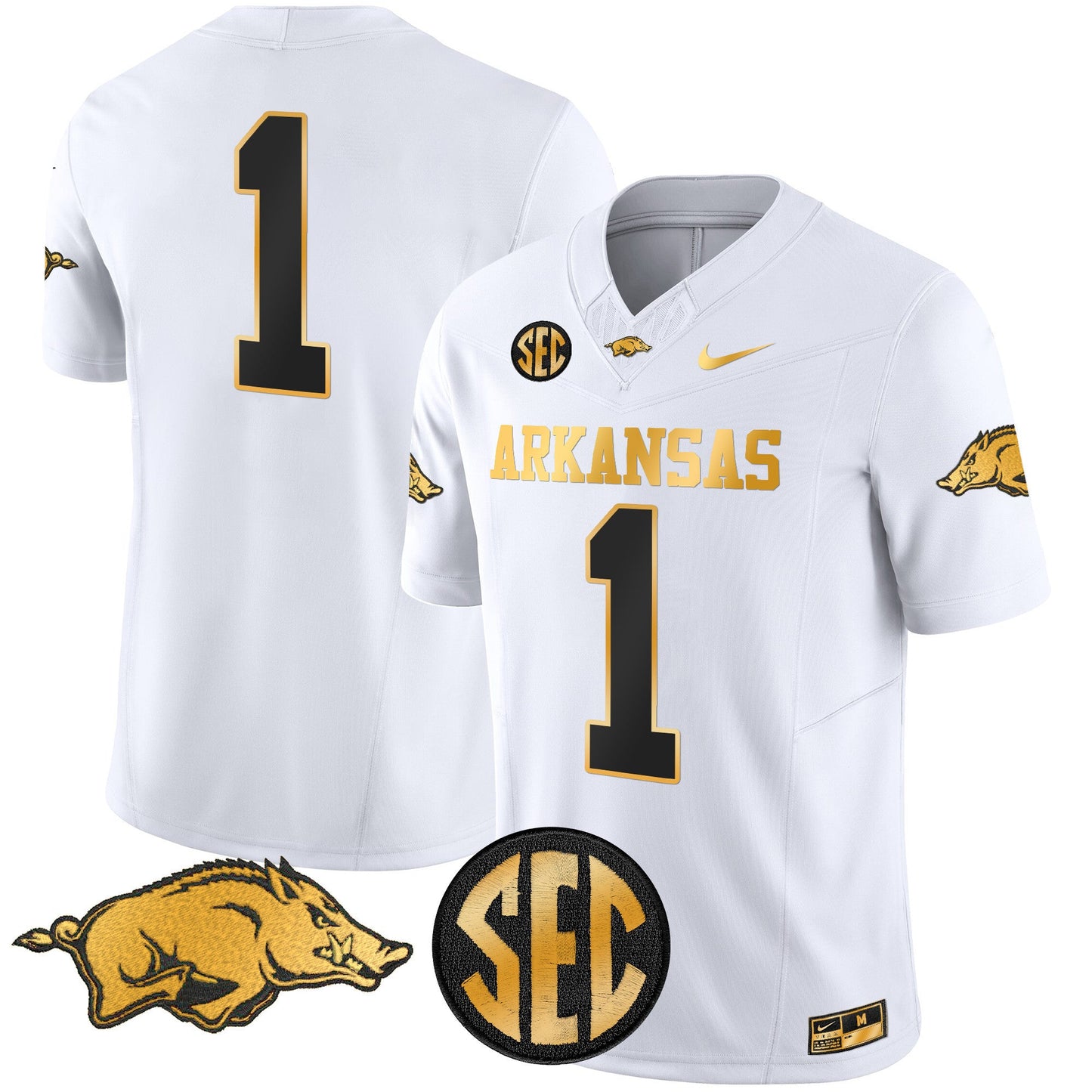 Arkansas Razorbacks Gold Vapor Limited Jersey - All Stitched