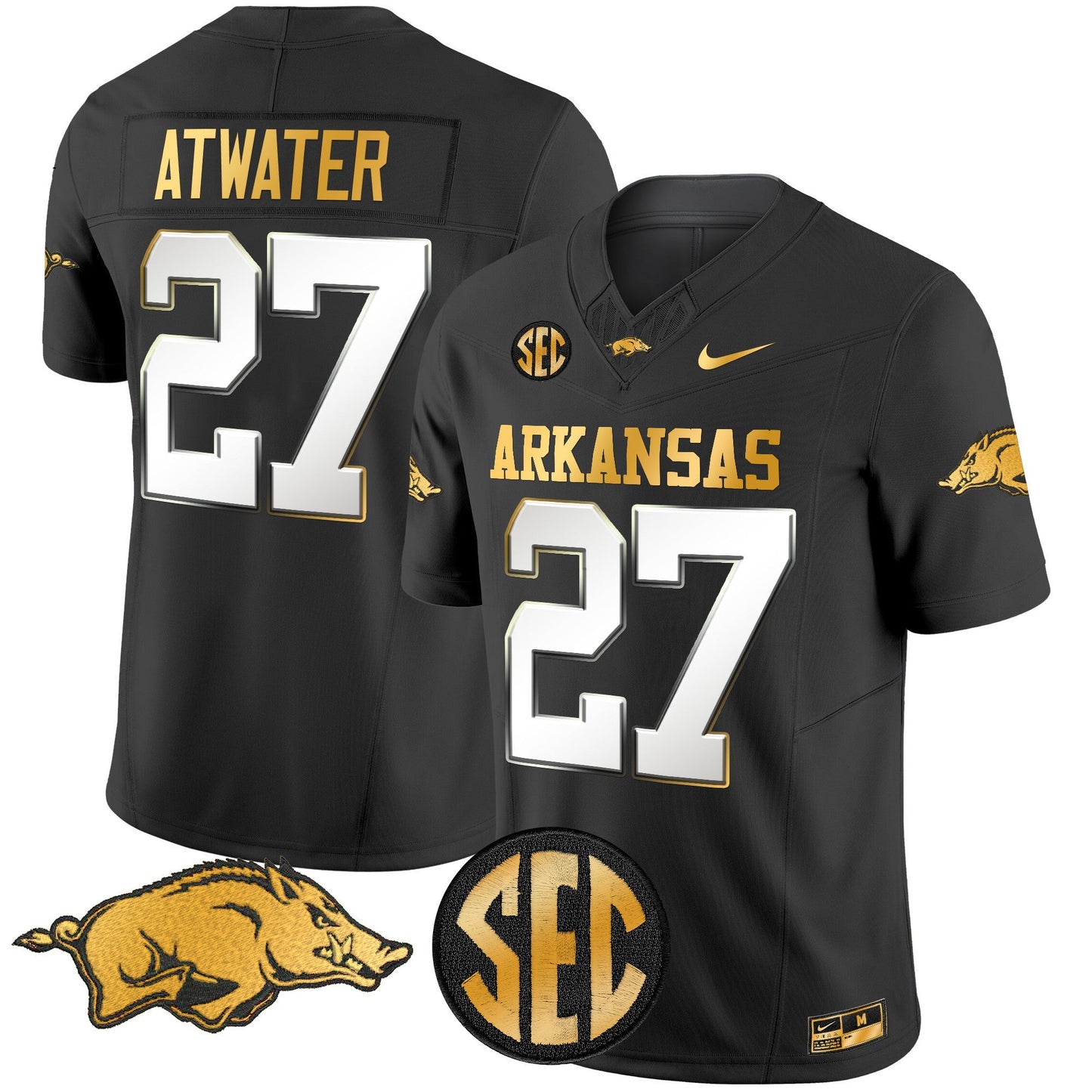 Arkansas Razorbacks Gold Vapor Limited Jersey - All Stitched