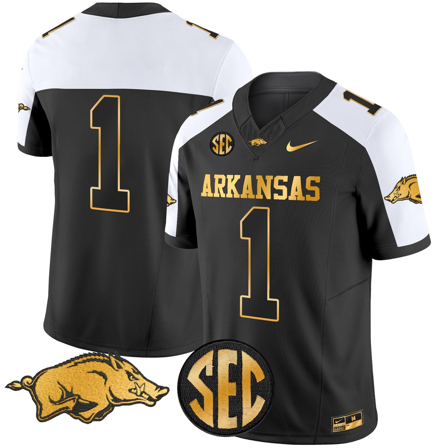 Arkansas Razorbacks Gold Vapor Limited Jersey - All Stitched