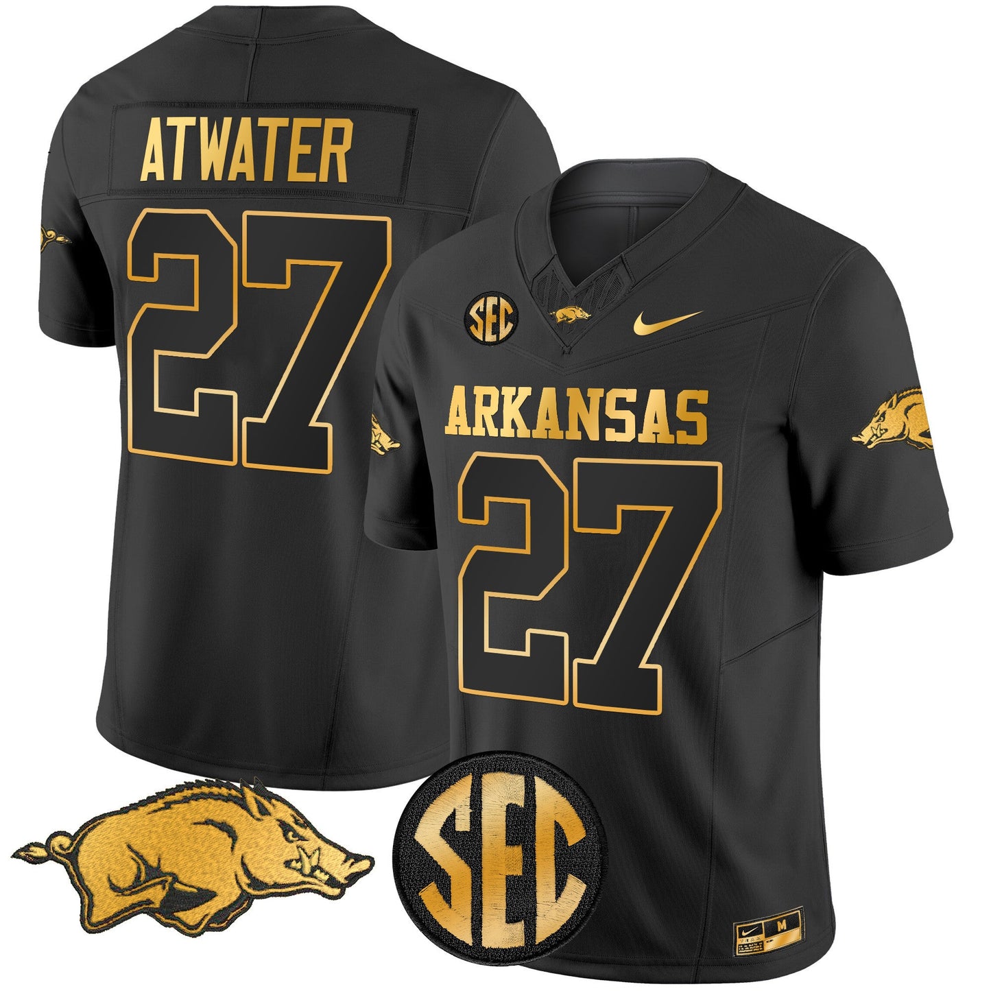 Arkansas Razorbacks Gold Vapor Limited Jersey - All Stitched