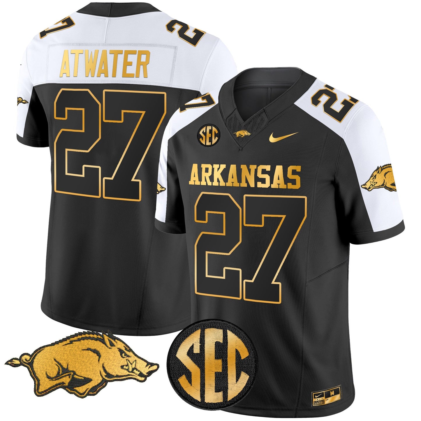 Arkansas Razorbacks Gold Vapor Limited Jersey - All Stitched