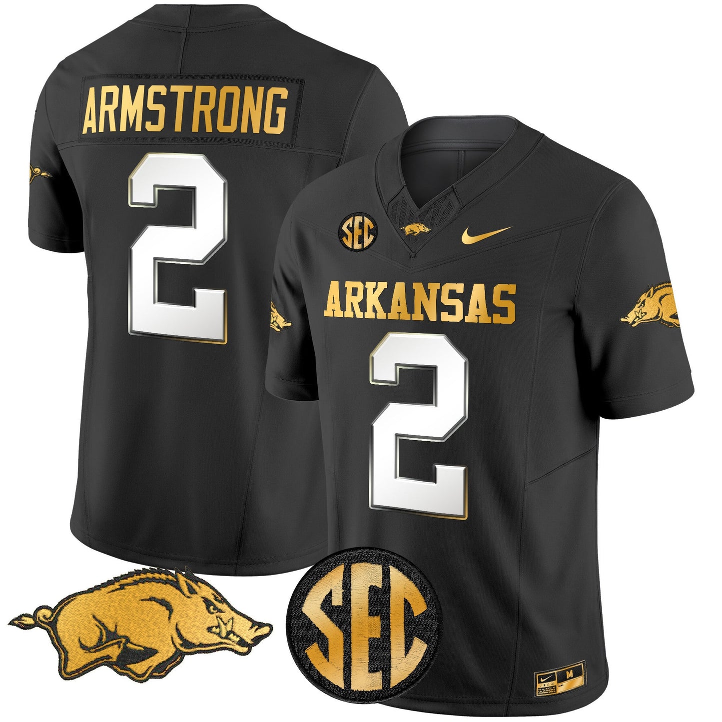 Arkansas Razorbacks Gold Vapor Limited Jersey - All Stitched