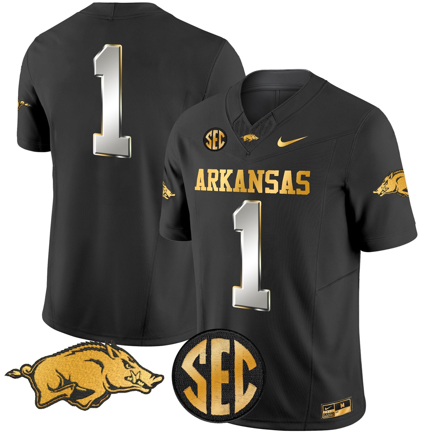 Arkansas Razorbacks Gold Vapor Limited Jersey - All Stitched