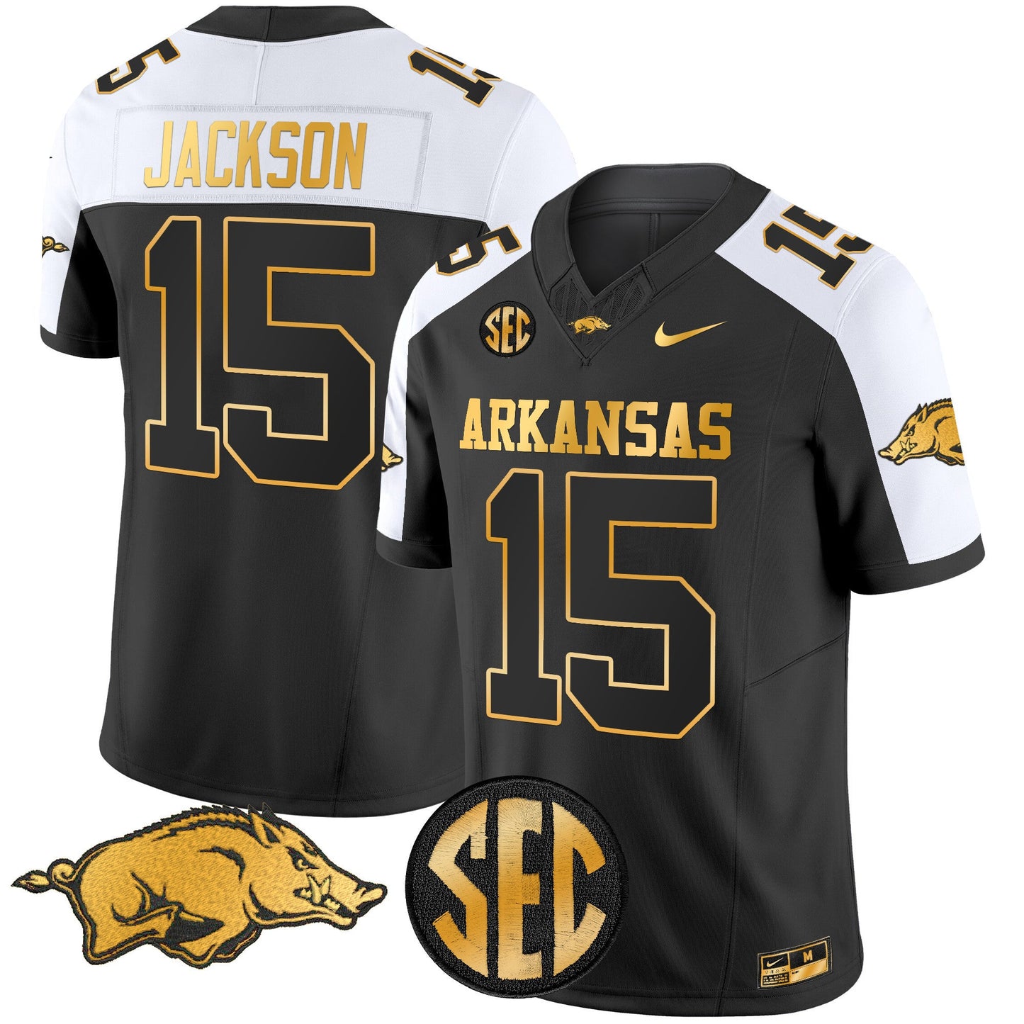 Arkansas Razorbacks Gold Vapor Limited Jersey - All Stitched