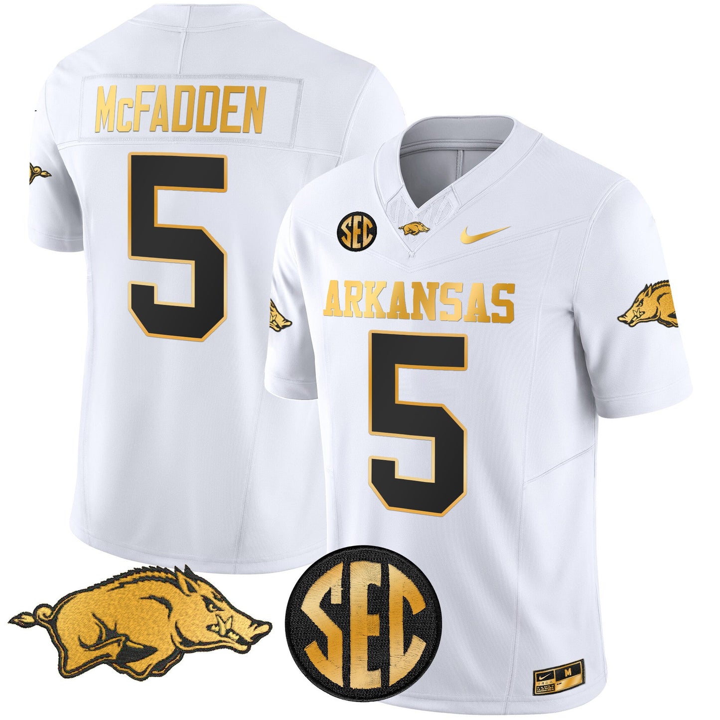 Arkansas Razorbacks Gold Vapor Limited Jersey - All Stitched