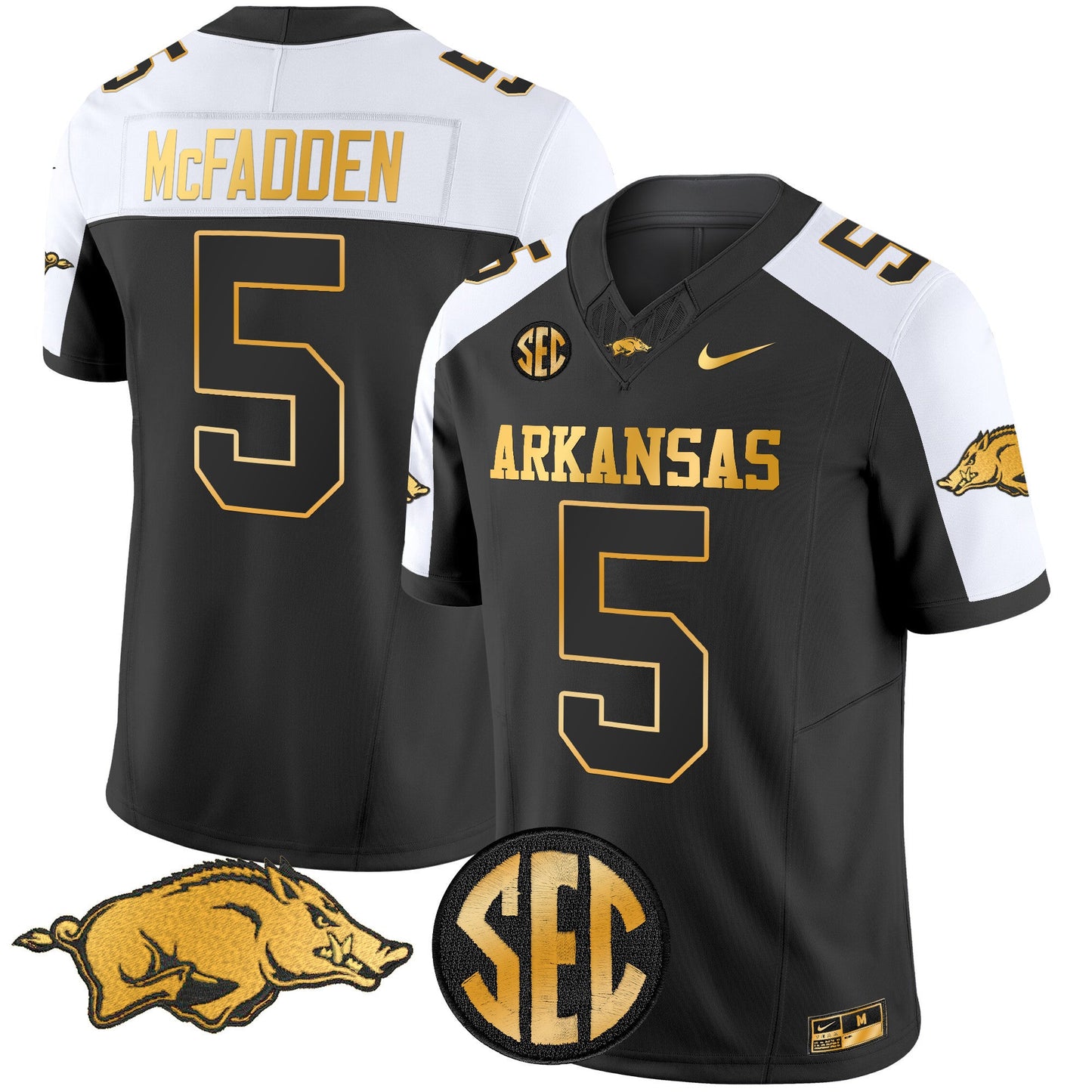 Arkansas Razorbacks Gold Vapor Limited Jersey - All Stitched