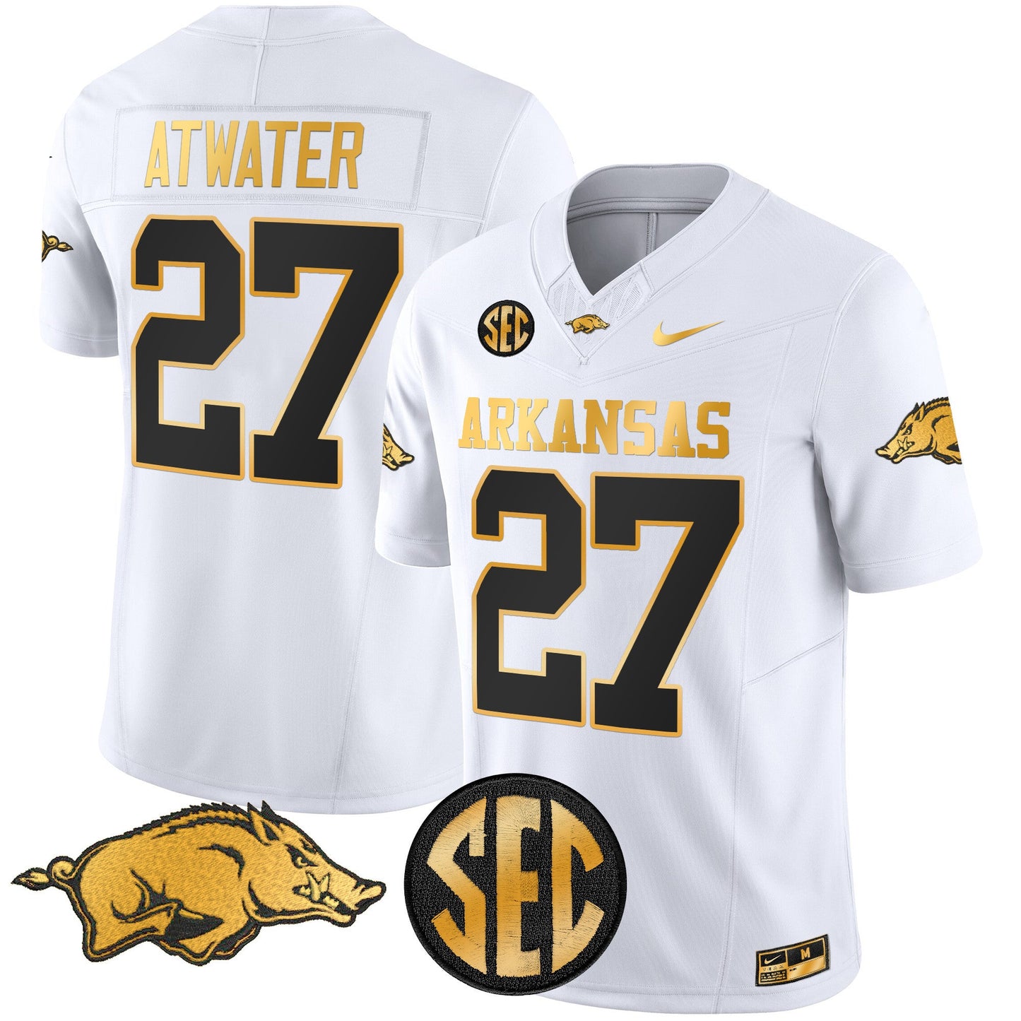 Arkansas Razorbacks Gold Vapor Limited Jersey - All Stitched