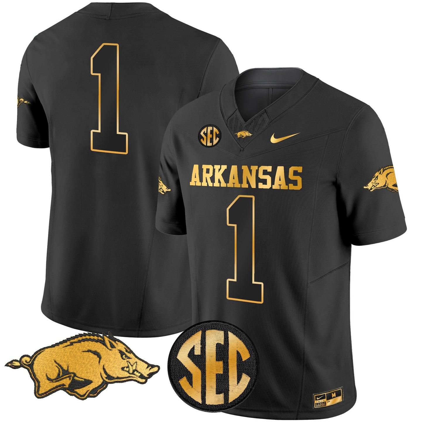 Arkansas Razorbacks Gold Vapor Limited Jersey - All Stitched