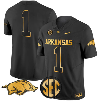Arkansas Razorbacks Gold Vapor Limited Jersey - All Stitched