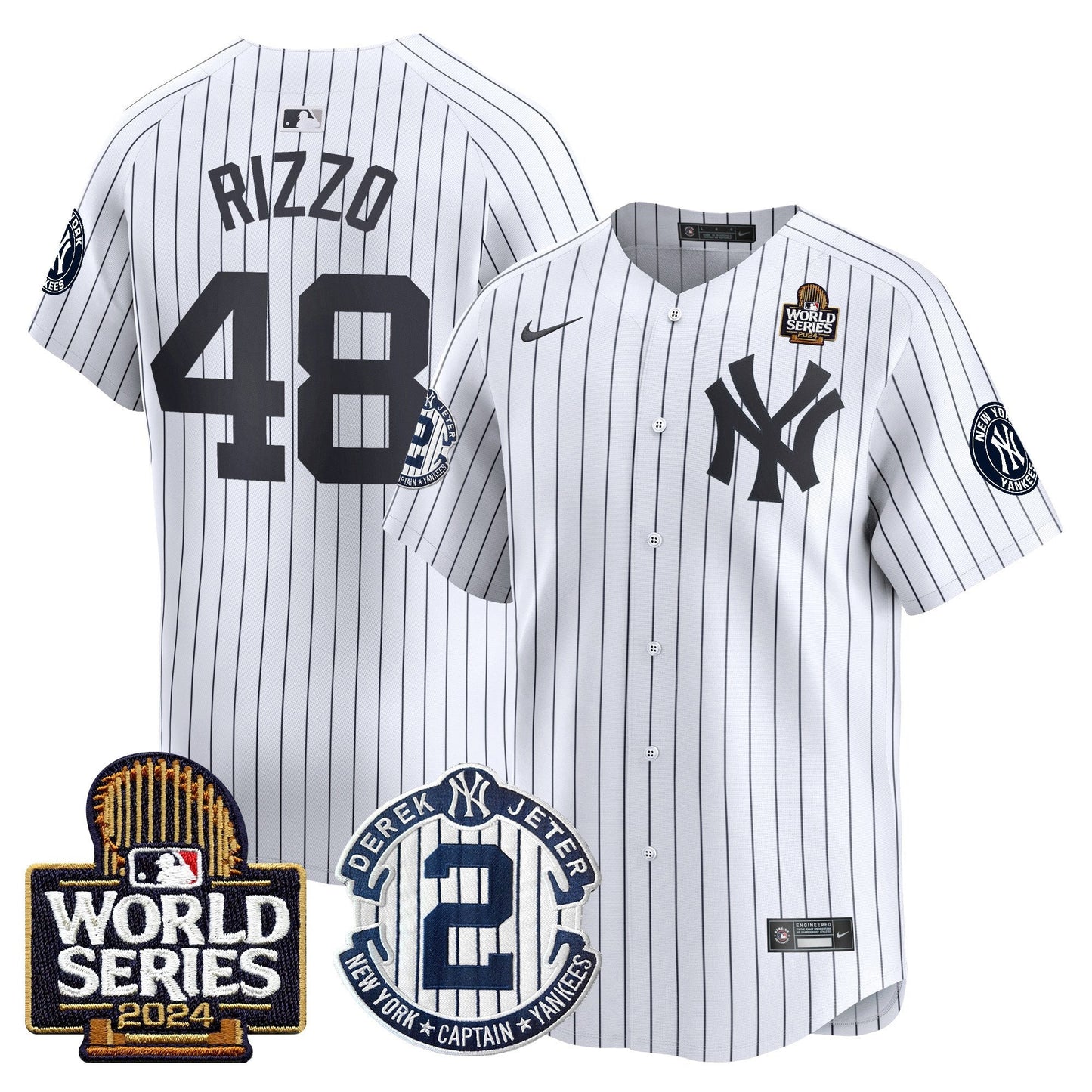 Yankees Derek Jeter Patch 2024 World Series Vapor Premier Limited Jersey - All Stitched