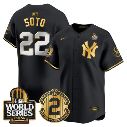 Yankees Derek Jeter Patch 2024 World Series Vapor Premier Limited Jersey - All Stitched