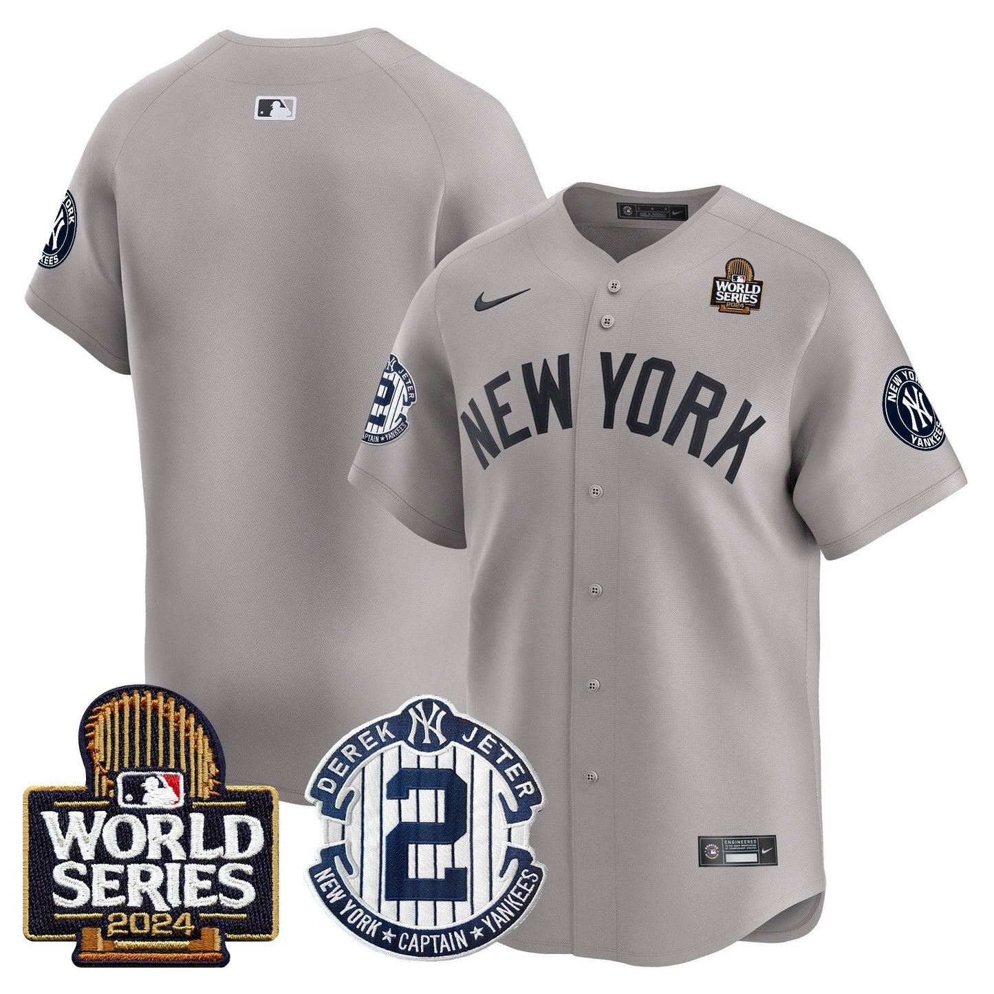 Yankees Derek Jeter Patch 2024 World Series Vapor Premier Limited Jersey - All Stitched