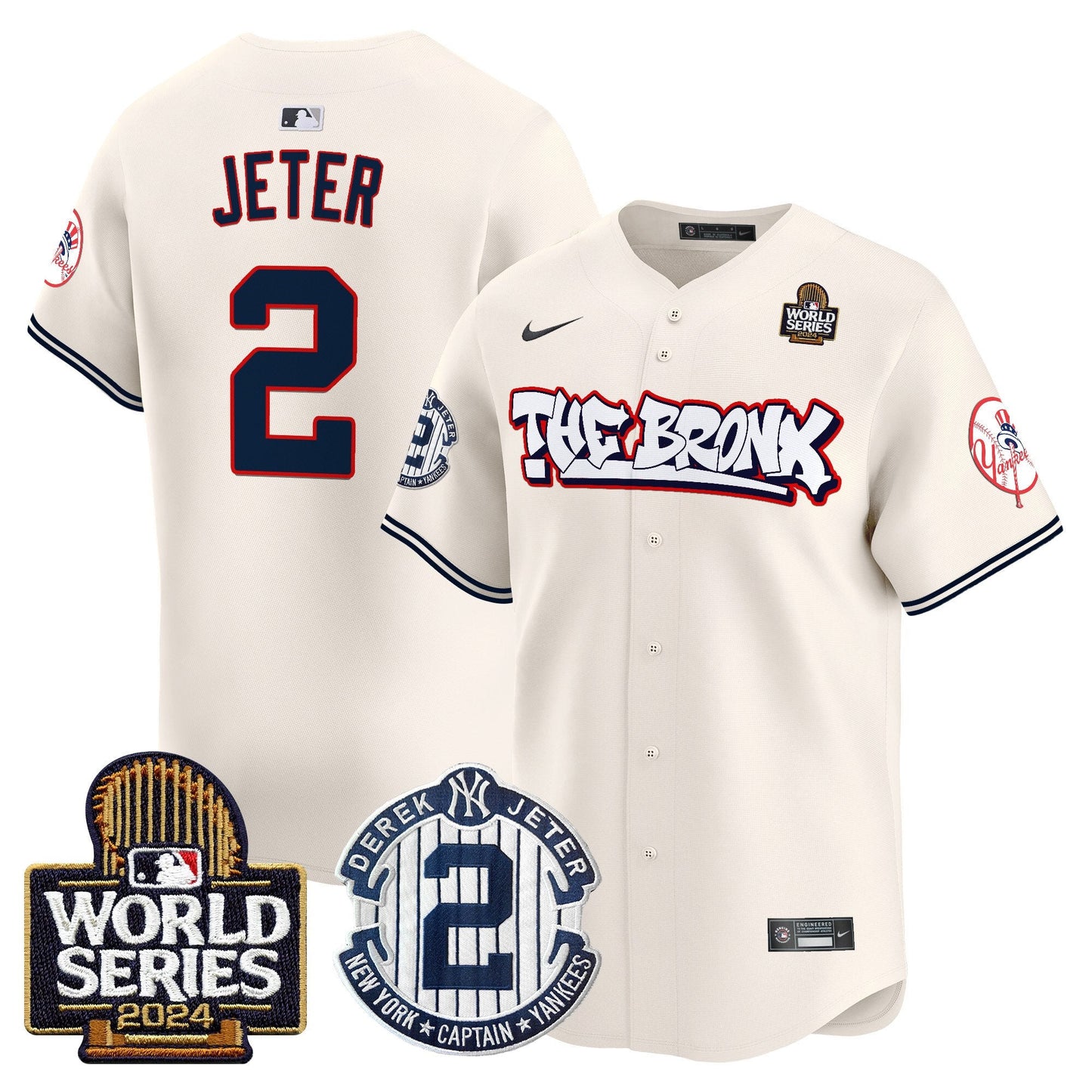 Yankees The Bronx 2024 World Series Vapor Premier Limited Jersey V2 - All Stitched