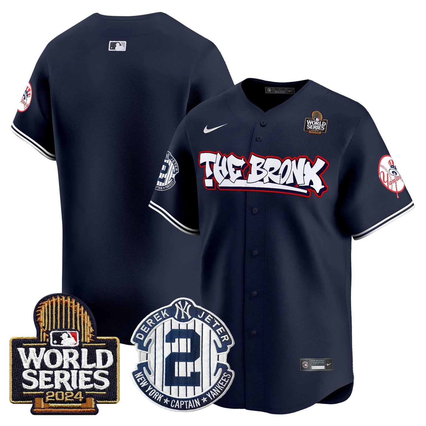 Yankees The Bronx 2024 World Series Vapor Premier Limited Jersey V2 - All Stitched