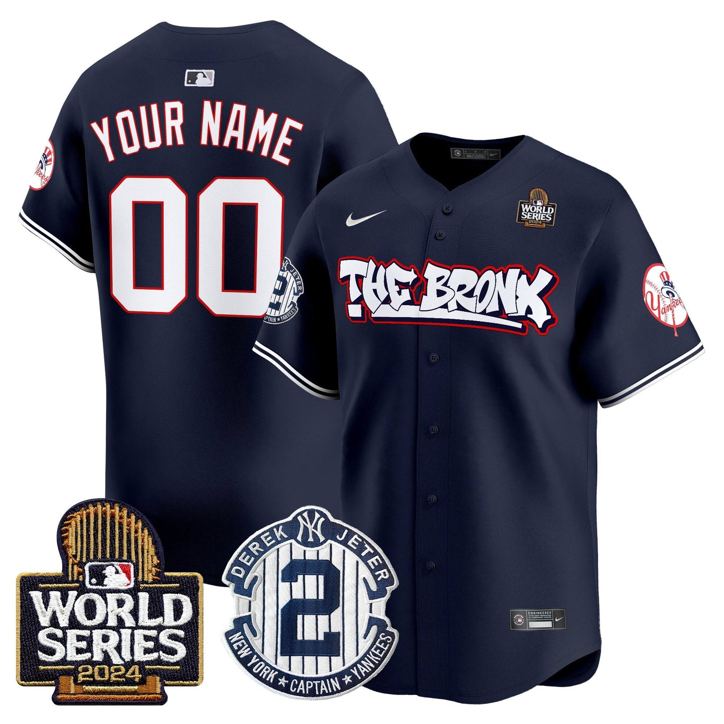 Yankees The Bronx 2024 World Series Vapor Premier Limited Custom Jersey V2 - All Stitched