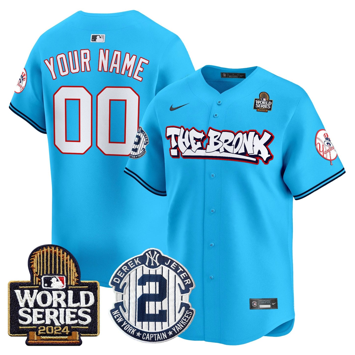 Yankees The Bronx 2024 World Series Vapor Premier Limited Custom Jersey V2 - All Stitched