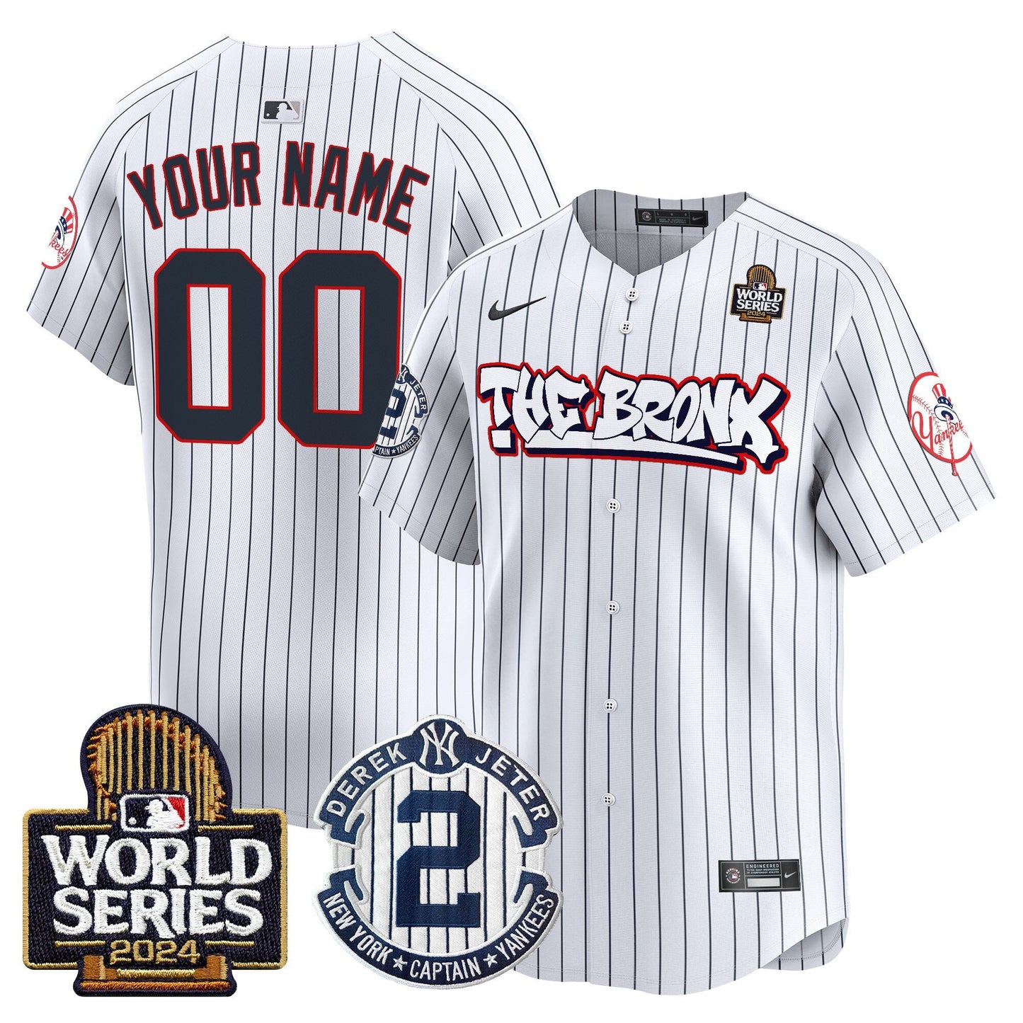 Yankees The Bronx 2024 World Series Vapor Premier Limited Custom Jersey V2 - All Stitched