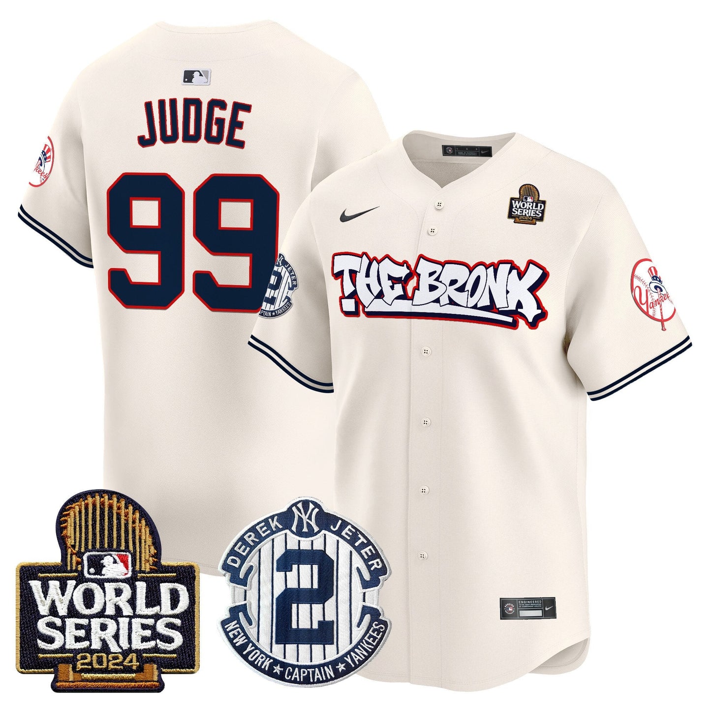 Yankees The Bronx 2024 World Series Vapor Premier Limited Jersey V2 - All Stitched