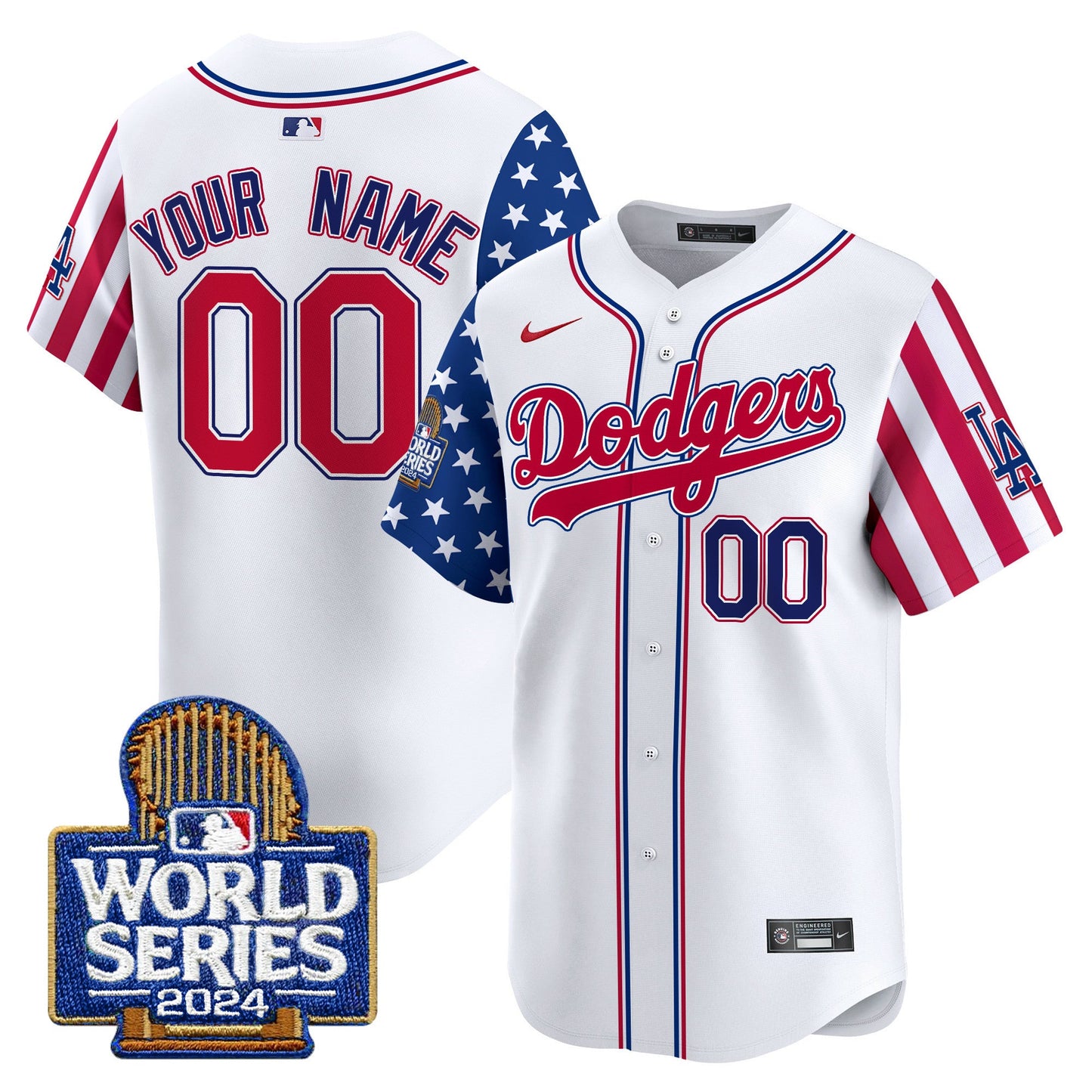 Dodgers American Style 2024 World Series Vapor Premier Limited Custom Jersey - All Stitched