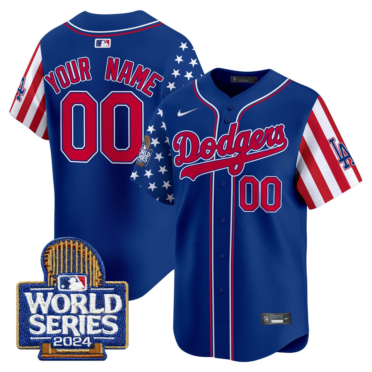 Dodgers American Style 2024 World Series Vapor Premier Limited Custom Jersey - All Stitched