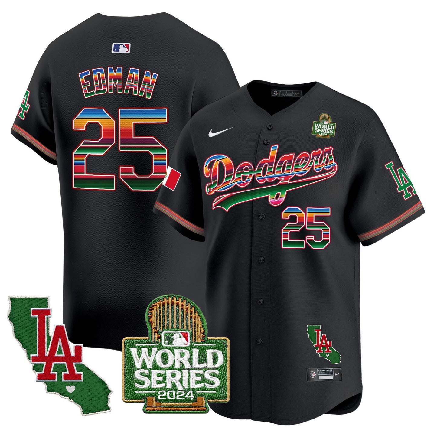 Dodgers Mexico 2024 World Series Vapor Premier Limited Jersey V2 - All Stitched