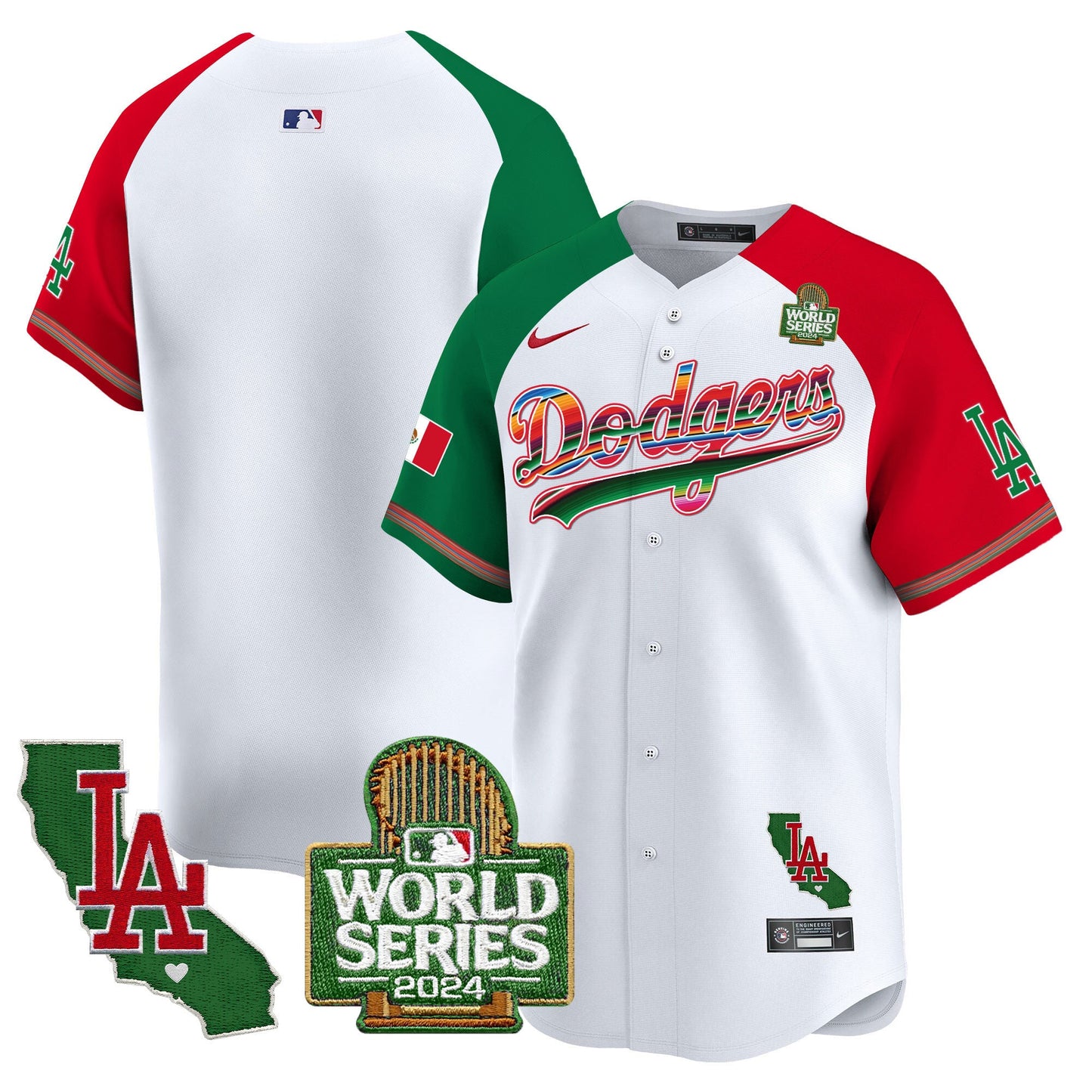 Dodgers Mexico 2024 World Series Vapor Premier Limited Jersey V2 - All Stitched