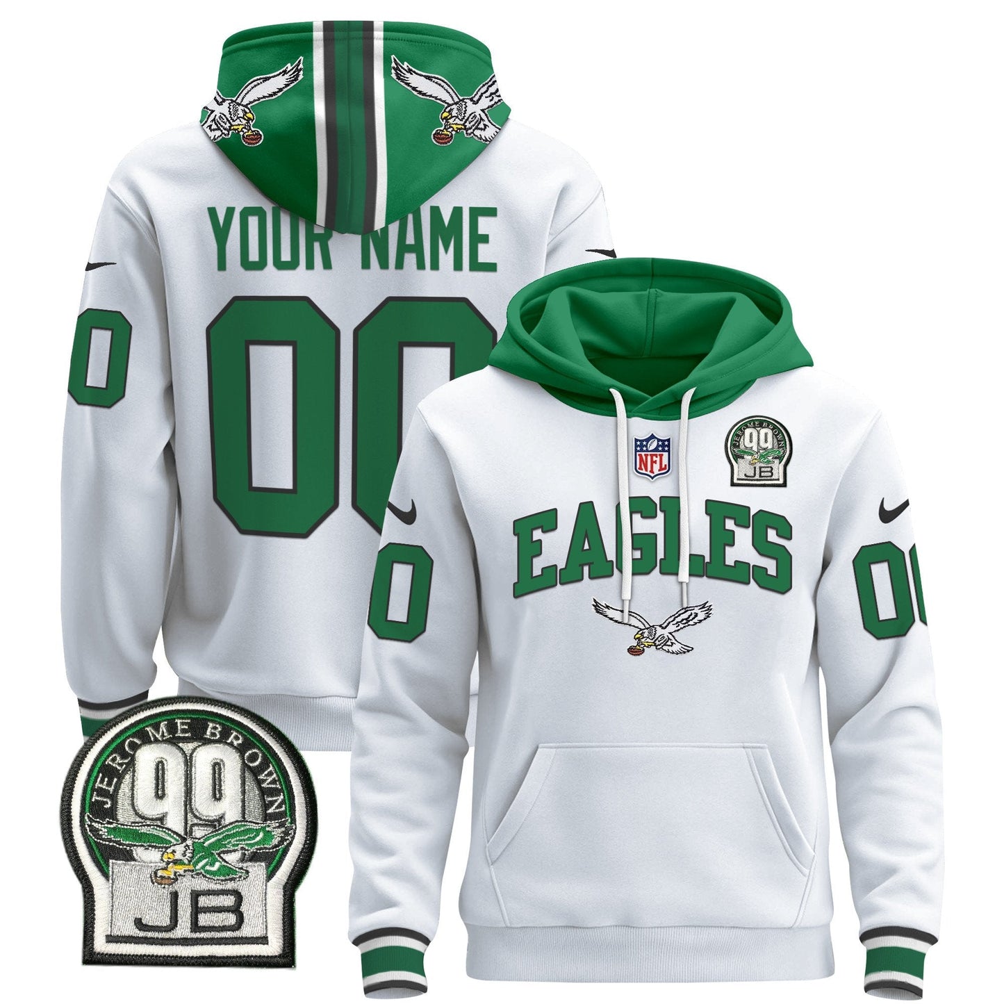 Philadelphia Eagles 2024 Custom Pullover Hoodie V2 - All Stitched