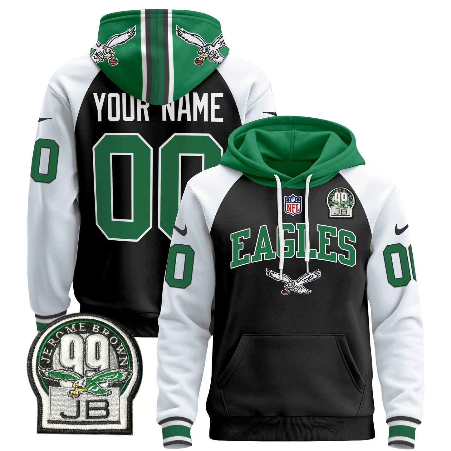 Philadelphia Eagles 2024 Custom Pullover Hoodie V2 - All Stitched