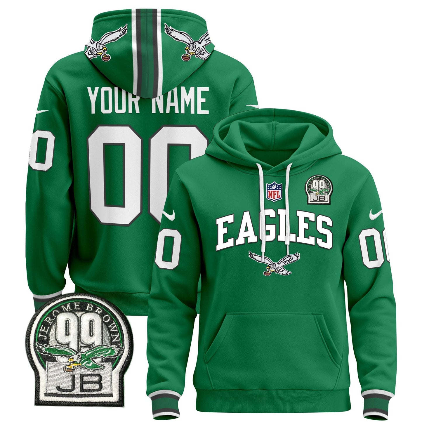 Philadelphia Eagles 2024 Custom Pullover Hoodie V2 - All Stitched