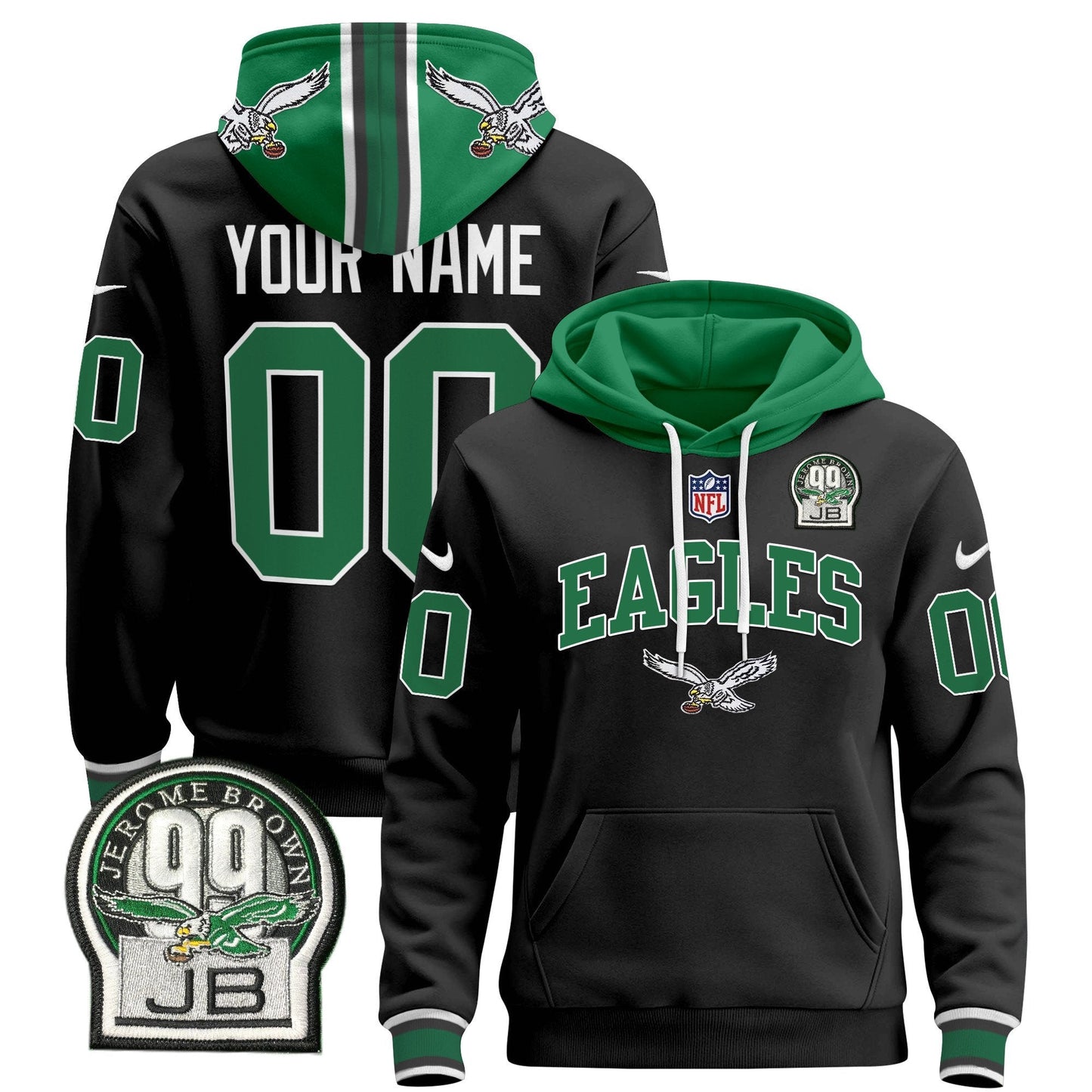 Philadelphia Eagles 2024 Custom Pullover Hoodie V2 - All Stitched