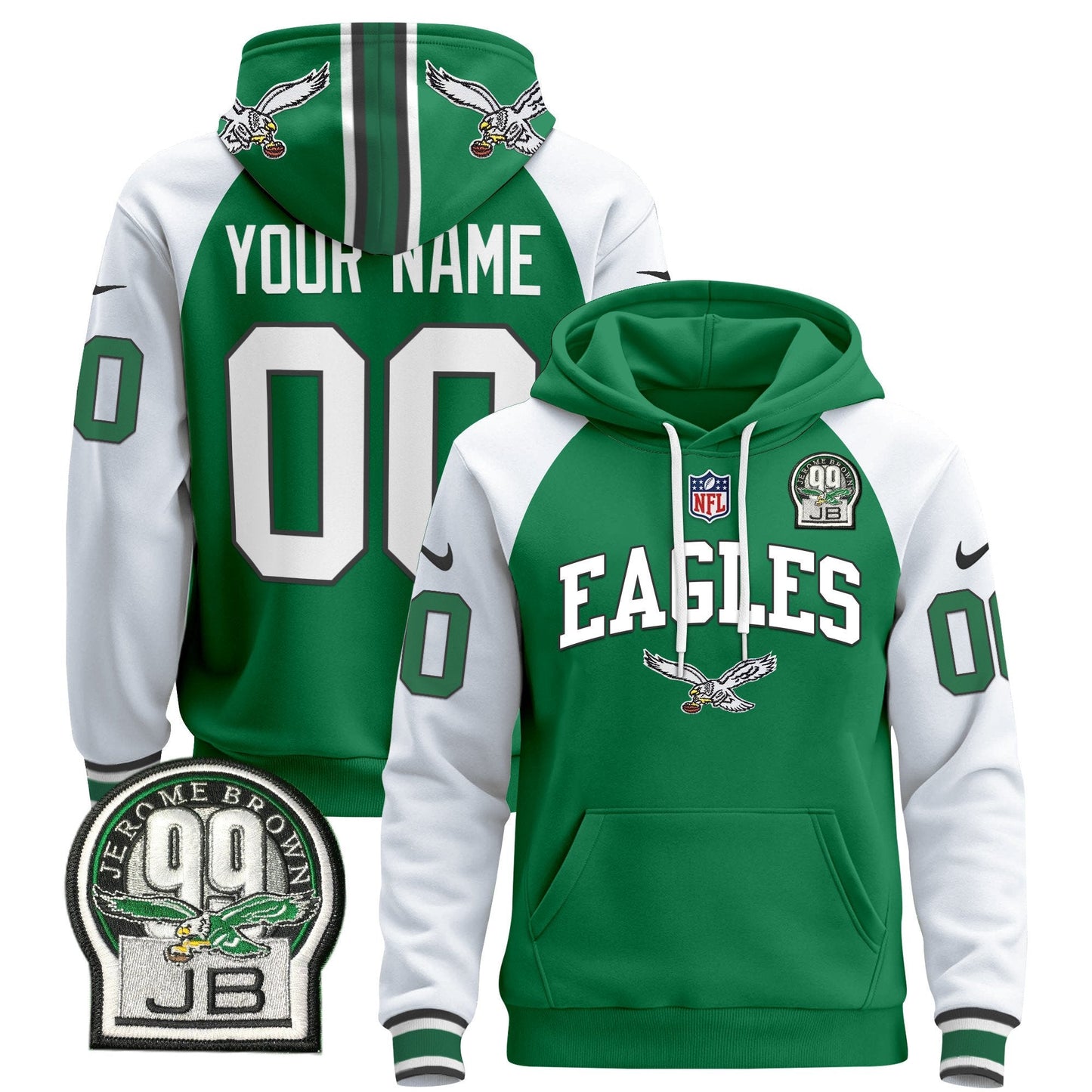 Philadelphia Eagles 2024 Custom Pullover Hoodie V2 - All Stitched